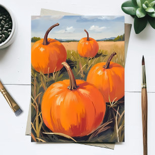 Cartão Postal De Festividades Pedaço de Abóbora Laranja   Outono
