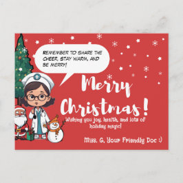 Cartão Postal De Festividades Pediatra | Saudação Natalina Festiva para Crianças