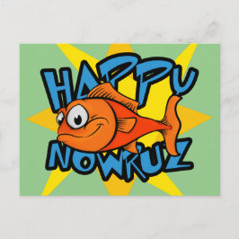 Cartão Postal De Festividades Peixe Dourado Sorriso Sol Ano Novo Persa Nowruz