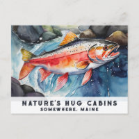 *~* Peixes de Salmão Nadando AP49 Pintura Maine