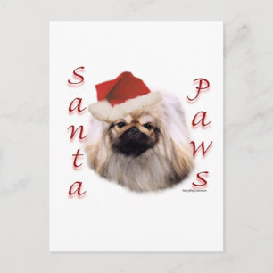 Cartão Postal De Festividades Pekingese Papais noeis Paws