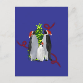 Cartão Postal De Festividades Penguin Christmas