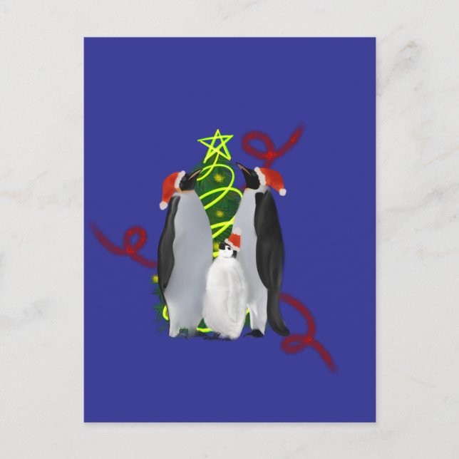 Cartão Postal De Festividades Penguin Christmas (Frente)
