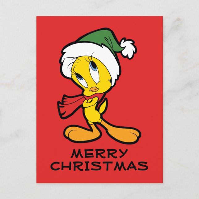Cartão Postal De Festividades Pensamentos de Natal do TWEETY™ (Frente)
