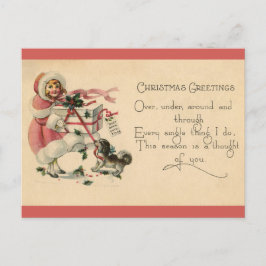 Cartão Postal De Festividades Pensando em você no Natal - Vintage Victorian