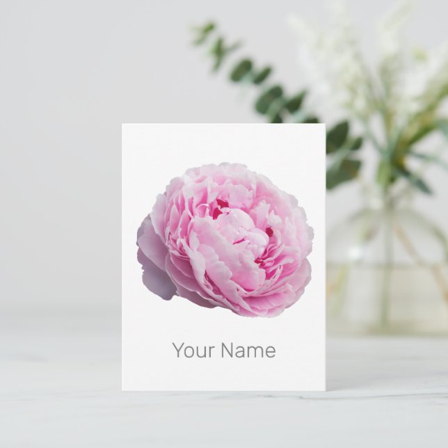 Cartão Postal De Festividades Peony Blossom Rosa Para Flor E Lover De Jardim (Em pé/Frente)