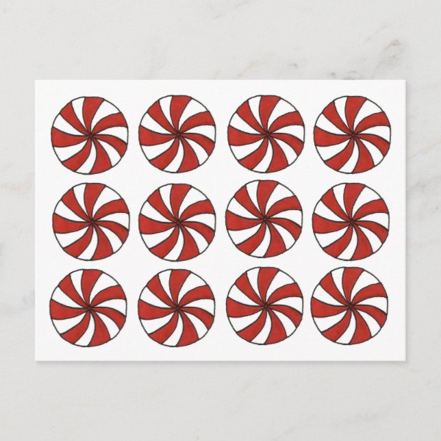 Cartão Postal De Festividades Peppermint Red Starlight Mint Natal Xmas (Frente)