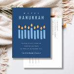 Cartão Postal De Festividades Pequenas velas Amarelas Azuis Simples Felizes Hanu<br><div class="desc">Se precisar de mais alguma personalização,  por favor,  sinta-se à vontade para me enviar uma mensagem em yellowfebstudio@gmail.com.</div>