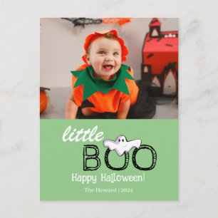 Cartão Postal De Festividades Pequeno Boo! Foto da Família Spooky Cute Halloween