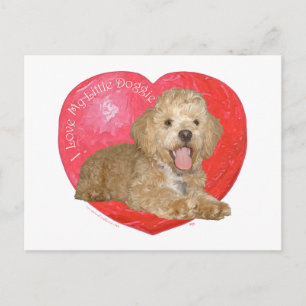 Cartão Postal De Festividades Pequinês / Poodle Mix Dia dos Namorados