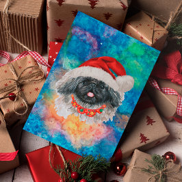 Cartão Postal De Festividades Pequinês Raça Cachorro Natal