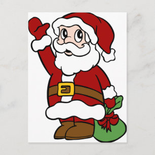 Cartão Postal De Festividades Personagem de desenho animado Noel de Ondas