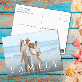 Cartão Postal De Festividades Personalização minimalista da família de fotos mod