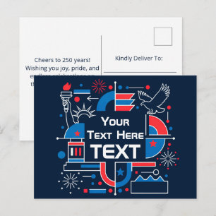 Cartão Postal De Festividades Personalizado EUA 250