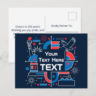 Cartão Postal De Festividades Personalizado EUA 250