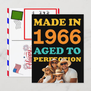 Cartão Postal De Festividades Personalizado Feito em 1966 envelhecido à perfeiçã