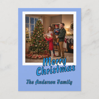 Cartão Postal De Festividades Personalizar o Script de Foto Feliz Natal Férias 