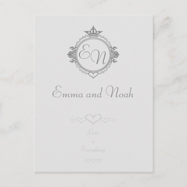 Cartão Postal De Festividades Personalizar os nomes, as iniciais e a frase Amor (Frente)