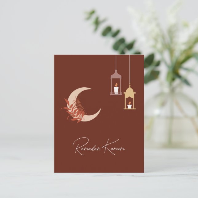 Cartão Postal De Festividades Personalizável Ramadan Kareem (Em pé/Frente)