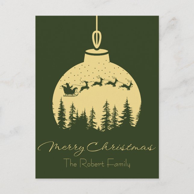 Cartão Postal De Festividades Personalized Christmas ornaments design post card (Frente)