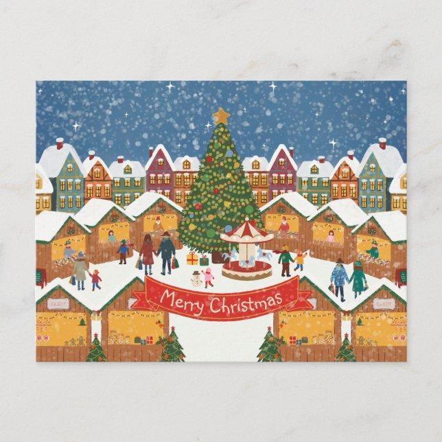 Cartão Postal De Festividades Personalized Editable Christmas Postcard (Frente)