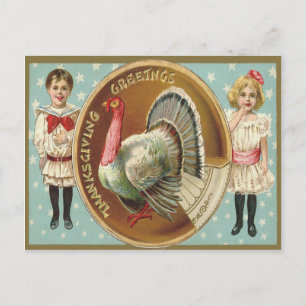 Cartão Postal De Festividades Peru de Ação de Graças Patriótico Crianças Estrela