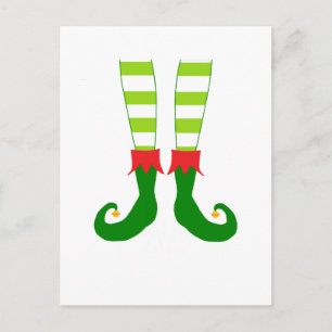 Cartão Postal De Festividades Pés de Elf de Natal bonitos