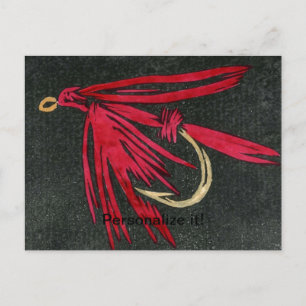 Cartão Postal De Festividades "Pesca com mosca clássica dos íbis vermelhos",