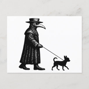 Cartão Postal De Festividades Peste Doutor Walking Chihuahua