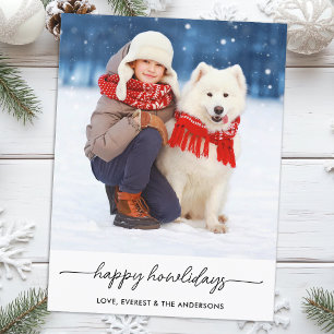 Cartão Postal De Festividades Pet Christmas Feliz Howlidays Foto Moderna de Cach