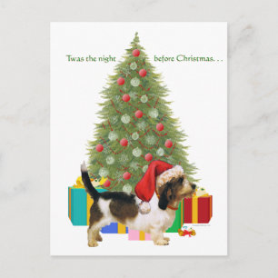 Cartão Postal De Festividades Petit Basset Griffon Vendeen Christmas