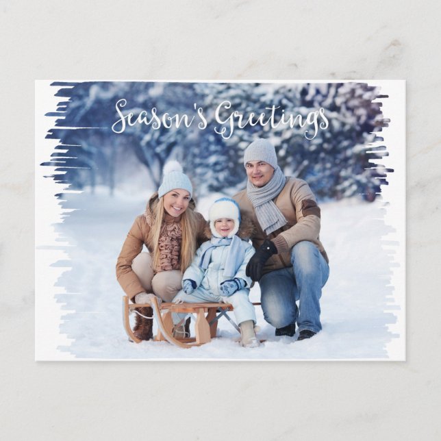 Cartão Postal De Festividades Photo Holiday Postcard Marker Frame Template (Frente)