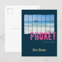 Phuket Thailand Vintage Beach Panorama Souvenir