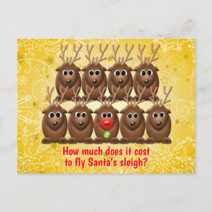 Cartão Postal De Festividades Piada Engraçada, Papais noeis Leigh Reindet Natal