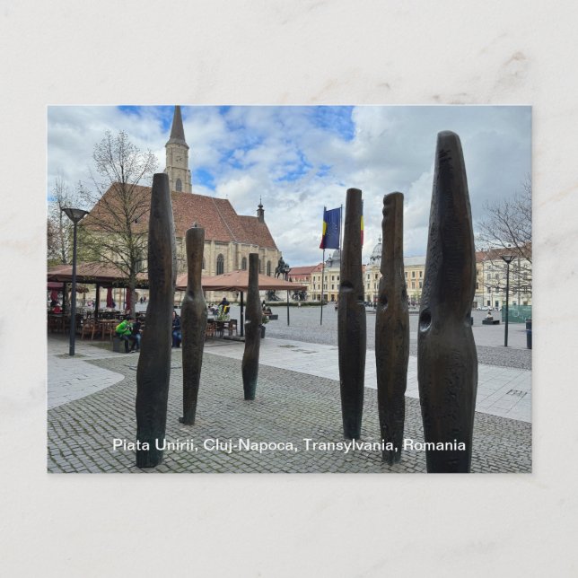 Cartão Postal De Festividades Piata Unirii, Cluj-Napoca, Romênia, em (Frente)
