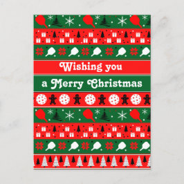 Cartão Postal De Festividades Pickleball Holiday Cheer