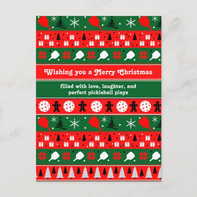 Cartão Postal De Festividades Pickleball Holiday Cheer (Frente)