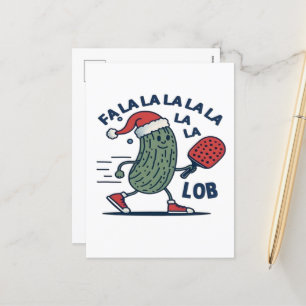 Cartão Postal De Festividades Pickleball no Natal