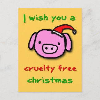 Cartão Postal De Festividades Piggy xmas