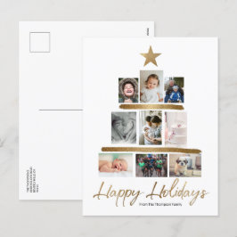 Cartão Postal De Festividades Pilha de fotos da árvore de Natal Feliz Férias Dou