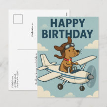 Piloto de Cachorro Engraçado Aniversário Infantil
