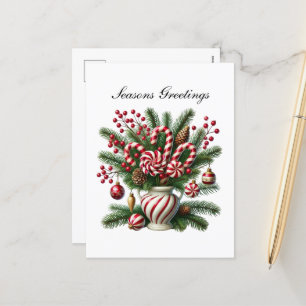 Cartão Postal De Festividades Pimenta de Natal doce festivo
