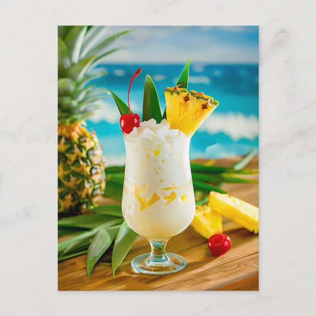 Cartão Postal De Festividades Pina Colada - Clássico Tropical (Frente)