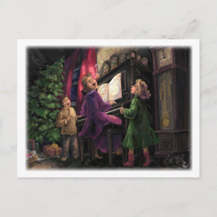 Cartão Postal De Festividades Ping de Natal junto