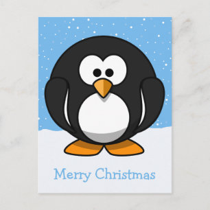 Cartão Postal De Festividades Pinguim Feliz Natal