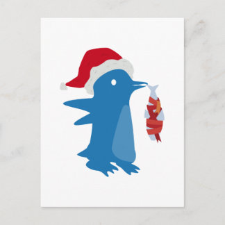 Cartão Postal De Festividades Pinguim Natal