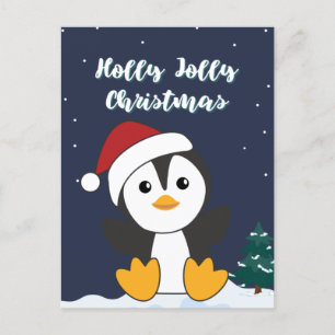 Cartão Postal De Festividades Pinguim Natal Neve Pinguim Pinguins Hol
