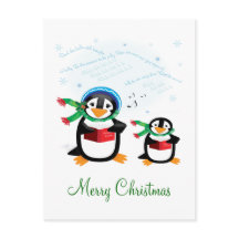Pinguins de Carol - Cartão-postal de Deck the Hall