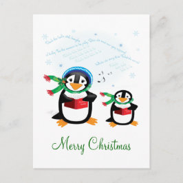 Cartão Postal De Festividades Pinguins de Carol - Cartão-postal de Deck the Hall