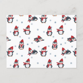 Cartão Postal De Festividades Pinguins-de-raça-branca - Animais do Ártico